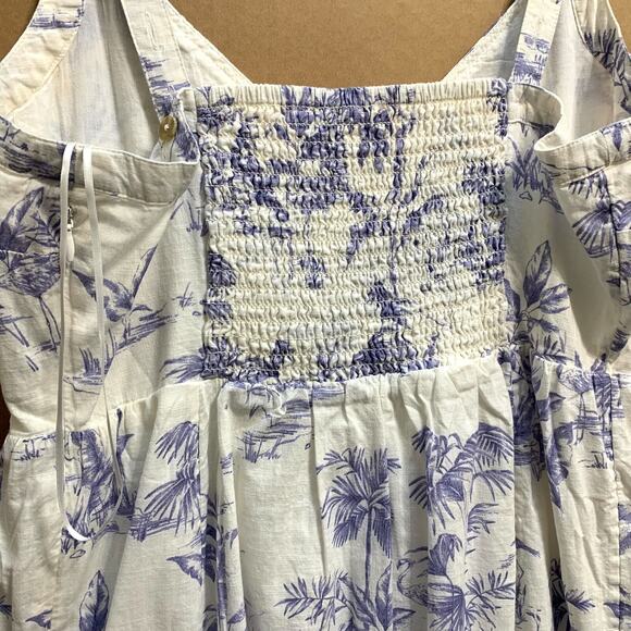 BOGO FREE! FAT FACE White/Blue Flamingo Pattern HEIDI Summer Sun Dress Sz 8 NWT - Picture 9 of 16